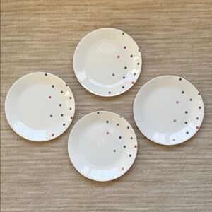 EUC Set of 4 Polka Dottie CORNING CORELLE Vive Collection Plate Dinnerware